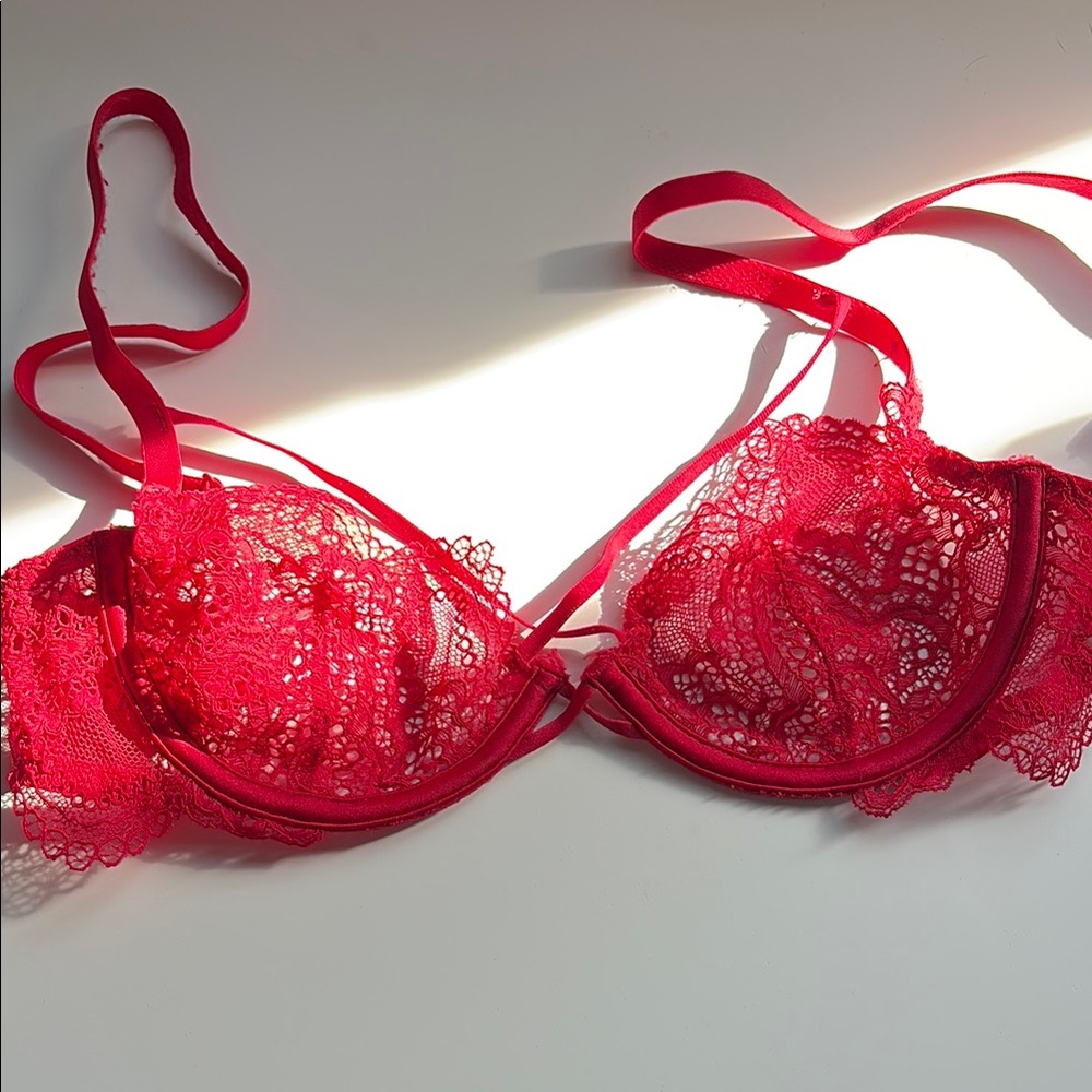 Elegant Red Lace Bra - Picture 5 of 5